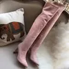 Bottes à talons hauts en cuir mat pour femmes, bas en cuir véritable sur le genou, chaussures habillées, défilé, fête, banquet, coupe ajustée, jupe courte, 35-41