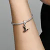 100% 925 Sterling Silver Flying Goose Maple Leaf Dingle Charms Fit Original Europeisk charm armband Fashion Women Wedding Engage355J