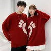 Men's Sweaters Christmas And Year Couples Wear Super Fire Thickened Lazy Autumn Winter Red Love Sweater Man