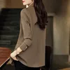 Damenanzüge Blazer Koreanischer Stil Braune Anzugjacke für Frauen Blazer Frühling Herbst Temperament Mode Lässig Kaffee Frau 231018