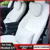 Almofadas de assento Almofada de pescoço para Tesla Modelo 3 2019-21 2022 / Modelo Y Encosto de cabeça e travesseiro de pescoço com suporte Fumbar Acessórios de couro de alta qualidade para carro Q231018
