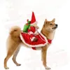 Dog Apparel Christmas Costume Funny Santa Claus Riding on Pet Cat Holiday Outfit Clothes Dressing up for Halloween Xmas 231017