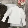 luxe meisjesjurken mode trainingspakken baby herfstsets maat 100-150 cm kant shirt met lange mouwen en vest jacquard denim rok sep01