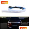 Car Led Hood Light Strip Flexible White Running Daytime Lights Decorative Backlight Long Atmosphere Lamp For Most Vehicles 12V Drop Dhmmc