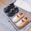 Sneakers Children Mary Janes Platform Black Beige Plain Design Girl s Leather Shoes 23 35 Toddler School All match Fashion Kids 231017