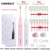 Toothbrush CANDOUR CD5166 Electric USB Charge Rechargeable Sonic Tooth brush For Adult Replacement Brush Head with 16 231017