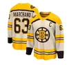 Camisa Boston Brad Marchand Bruin 100º Centenário Linus Ullmark Matthew Poitras Jeremy Swayman David Pastrnak Milan Lucic Jake DeBrusk Camisetas Charlie Coyle