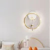 Vägglampor Modern LED -lampa Akryl Crystal Kids Baby Room Estetic Luxury Light Reading Moon Applique Murale Home Accessories