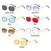 Солнцезащитные очки UV400, защита, прямоугольные, без оправы, красочные ретро-оттенки, квадратные, маленькие солнцезащитные очки для пляжа, путешествий, уличной одежды