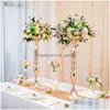 Bougeoirs Bougeoir En Métal Fleurs De Mariage Vases Simation Soie Fleur Boule Chandelier Centres De Table De Fête À La Maison Dhgarden Dhatb