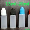 梱包ボトル卸売PEプラスチックパッケージボトル蒸気5ml 10ml 15ml 20ml 30ml 50mlの空のソフトニードルドロッパー付きCA otrof