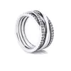 Grote Bruidssets Ring Authentieke 925 Sterling Zilver Clear CZ Verstrengelde Ringen voor Vrouwen Sieraden R0281240U
