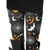 Leggings da donna Zucca di Halloween Pipistrello stampato elasticizzato a vita alta Legging da corsa Pantaloni fitness quotidiani per ragazze anni '90 231018