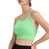 Yoga-Outfit, dünner Schultergurt, schöner Rücken, gefälschter zweiteiliger Sport-BH für Damen, stoßfest, Lauf-Fitness-Anzugweste mit Brustpolster