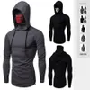 Printemps 2019 commerce extérieur nouveau élastique Fitness hommes Ninja robe à manches longues T-shirt avec casquettes Mission appel crâne masque T-shirt261m