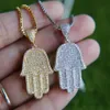 ketting heren sieraden hip hop bling 38 6mm formaat micro pave zirconia hamsa hand icedd out cool heren ketting ketting336o