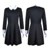 2023 neueste Amerikanische TV Serie Wednesday Addams Cosplay Kostüm Nevermore JK Schuluniform Perücke Kleid Erwachsene Mann Frau Party Suitcosplay