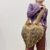 Sacs de soirée Bandoulière Fourrure de raton laveur et peluche d'herbe grande capacité personnalisé rétro sac en forme de coeur unique épaule femme