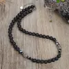 Choker Gepersonaliseerde Mala Sieraden 8mm Natuursteen Tijgerogen Lava Kralen Ketting Roestvrij Staal Kralen Mannen