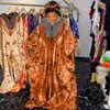 Ethnic Clothing Fashion Sequin Printed Muslim Dress African Dresses Chiffon Loose Women Abaya Dubai Turkey Islam Maxi Abayas For