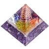 TUMBEELLUWA Generatore di energia piramidale di cristallo di orgonite chakra con punto di quarzo di roccia in filo di rame per il bilanciamento della meditazione yoga2678