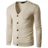 2022 inverno masculino com decote em v fino sweatercoats outono casual único breasted cardigans camisola de malha masculina malhas