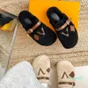 2023-Designer Women Casual Shoes Winter Fur Flat Shoes Woolen Slippers with Letters Lady Trainers Sports Sneakers