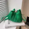 Shoulder Bags Bags Fasion Pleated Crossbody andbags PU Leater Women Solid Color Bucket Coin Purse Casual Office Bagsstylishhandbagsstore