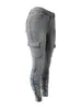 Pantalones de talla grande para mujer LW cintura alta bolsillo con solapa lateral Cargo Jean cremallera diseño fruncido pantalón largo ajustado informal 231018