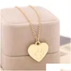 Pendant Necklaces Women Dog Paw Pendant Necklace Heart Shape Fashion Personality Simple Alloy Love Gold Sier Color Link Chain Jewelry Dhtq7