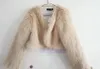 Womens Fur Faux Korean Fashion Girls Cardigan Short Cut Loose Long Sleeves Winter Warm Sell Coat Solid Color Office Lady Jacket 231018
