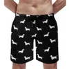 Men's Shorts Wiener Dog Print Board Dachshund Silhouette Beach Short Pants High Quality Males Classic Design Swimming TrunksM255w