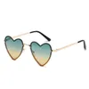 Lunettes de soleil Imwete en forme de coeur décoratif femme métal lunettes de soleil à la mode femmes mode amour lunettes de soleil UV400 nuances