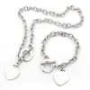 Bijoux de créateurs LOVE BIG bracelet coeur Collier en argent 18 carats T Collier avec or rose platine luxe femme homme cadeau de Noël267p