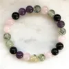 MG0872 8MM A Grade Black Tourmaline Prehnite Bracelet Women's Rose Quartz Energy Power Bracelet Gift for Mother's Day285L