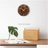 Wall Clocks Wall Clocks 12 Inch Luminous Wood Silent Light In Dark Night Nordic Fashion Non Ticking With 230427 Home Garden Dhgarden Dhsy8