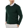 Homens camisetas Masculino Outono e Inverno Suave Confortável Leve Drapey Pele Macia Amigável Texturizado Slim Fit Redondo Longo Reto