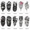 5PC Temporary Tattoos 10 Sheets Mixed Stickers for Women and Men Tiger Wolf Lion Flower Fake Body Art stickers 231018