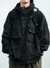 レディースジャケットマルチポケットストリートマウンテンジャケットメンズ衣類日本のハラジュクカジュアルカーゴファッションブラックコート男性231018