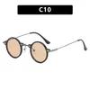 Солнцезащитные очки 2023, мужские очки в маленькой оправе, металлические круглые очки в стиле хип-хоп для женщин, винтажные солнцезащитные очки