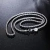 Chains 925 Sterling Silver 16/18/20/22/24 Inch 3mm Rope Chain Necklace For Women Fashion Wedding Charm Jewelry