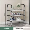 Storage Holders Racks Simple Shoe Rack Metal Shelf Living Room Space Saving Shoes Organizer Stand Holder Drop Delivery Home Garden Dho6K