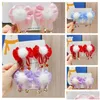 Hair Accessories Hair Accessories Girls Year Red Bow Clip Princess Hanfu Headdress Baby Pompom Ball Hairpins Baby, Kids Maternity Acce Dhdsv