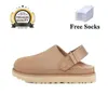 Designer Goldenstar Cowhide CLOG Slippers Sandaler Australien Boston Clogs Golden Star Beach Sandal Cross Slides Women Tazz Tasman Fall Mustard Seed Chestnut Winter