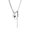 Collier ras du cou avec pompon rubis pour femmes, Simple, polyvalent, léger, de luxe, de haute qualité, chaîne, bijoux de tempérament, vente en gros