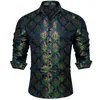 Men's Dress Shirts 2023 Luxury Silk Designer Shirt Long Sleeve Social Button Down Collar Blouse Prom Party Men Clothing