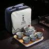 Teaware set Portable Travel Tea Set Simple High-End Japanese Teapot Fast Passenger Cup Storage Bag