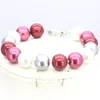 Kolczyki naszyjne Zestaw 10 mm Redwhitesilvercolor Shell Pearl Peats Bransoletka