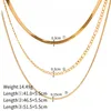 Цепочки Minar Заявление 18-каратного золота с PVD-покрытием из нержавеющей стали, не тускнеют, трехслойное лезвие, ожерелье-цепочка Figaro для женщин и мужчин, унисекс