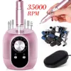 Nail Manicure Set Professional 35000RPM Electric Drill Machine With LCD Display Pedicure Lathe Low Noise Cutters File Kit 231017